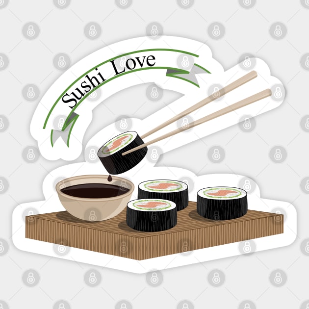 Sushi Love Sticker by Designoholic